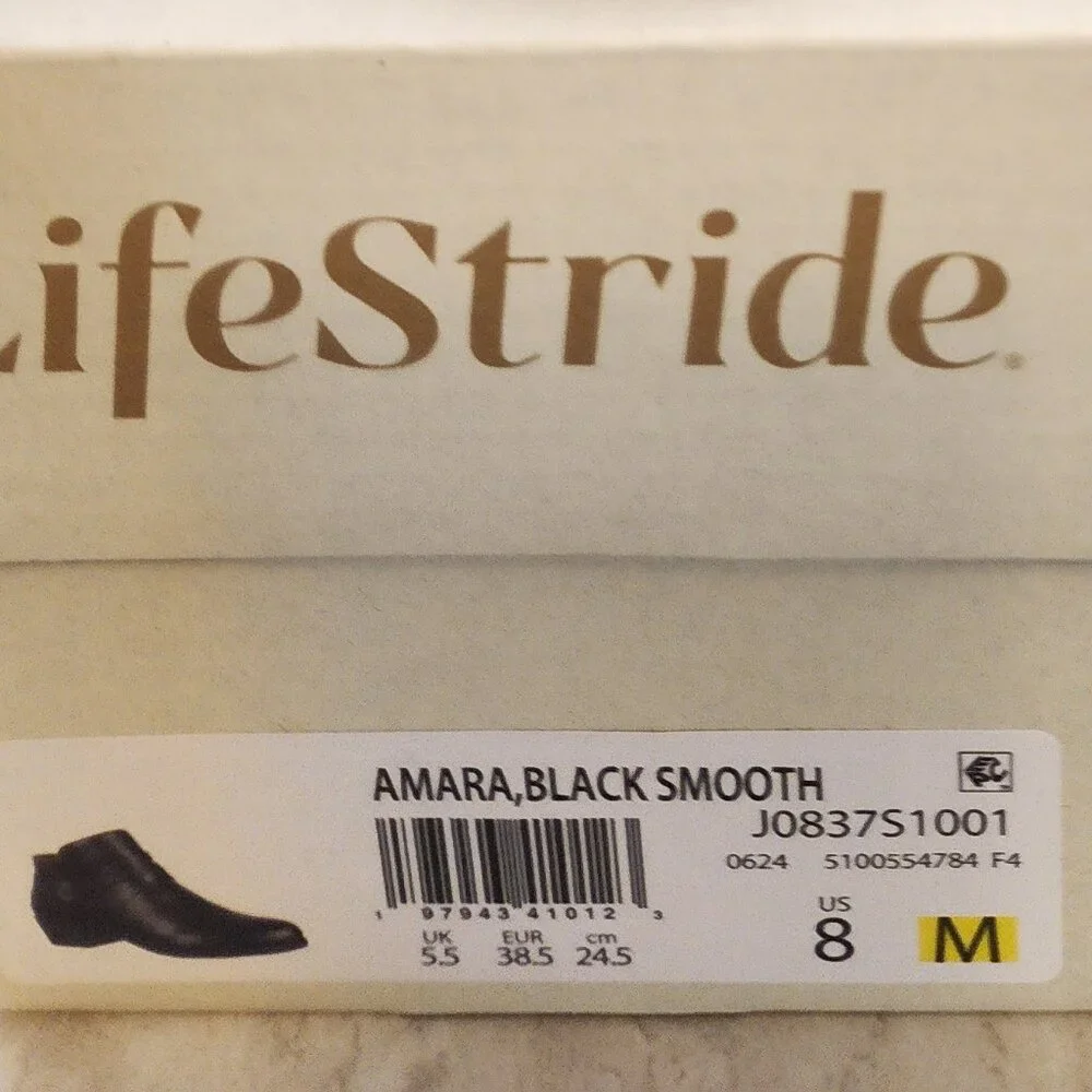 LifeStride Amara Western Booties Black Faux Leather from Macy’s C007 - Picture 10 of 10